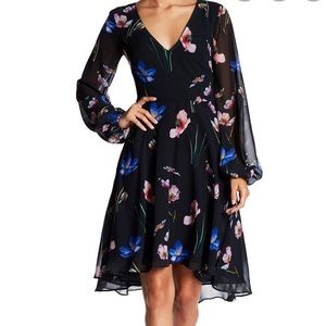 Betsey Johnson Floral Chiffon Fit & Flare Dress